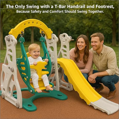 Image of Amazon Brand - Solimo 3-in-1 Garden Penguin Slide & Swing for Indoor & Outdoor Use | for Kids 2-5 Years Old | Safe & Fun | Ideal for Boys & Girls | Toy for Kids | Easy Assembly, Multicolor