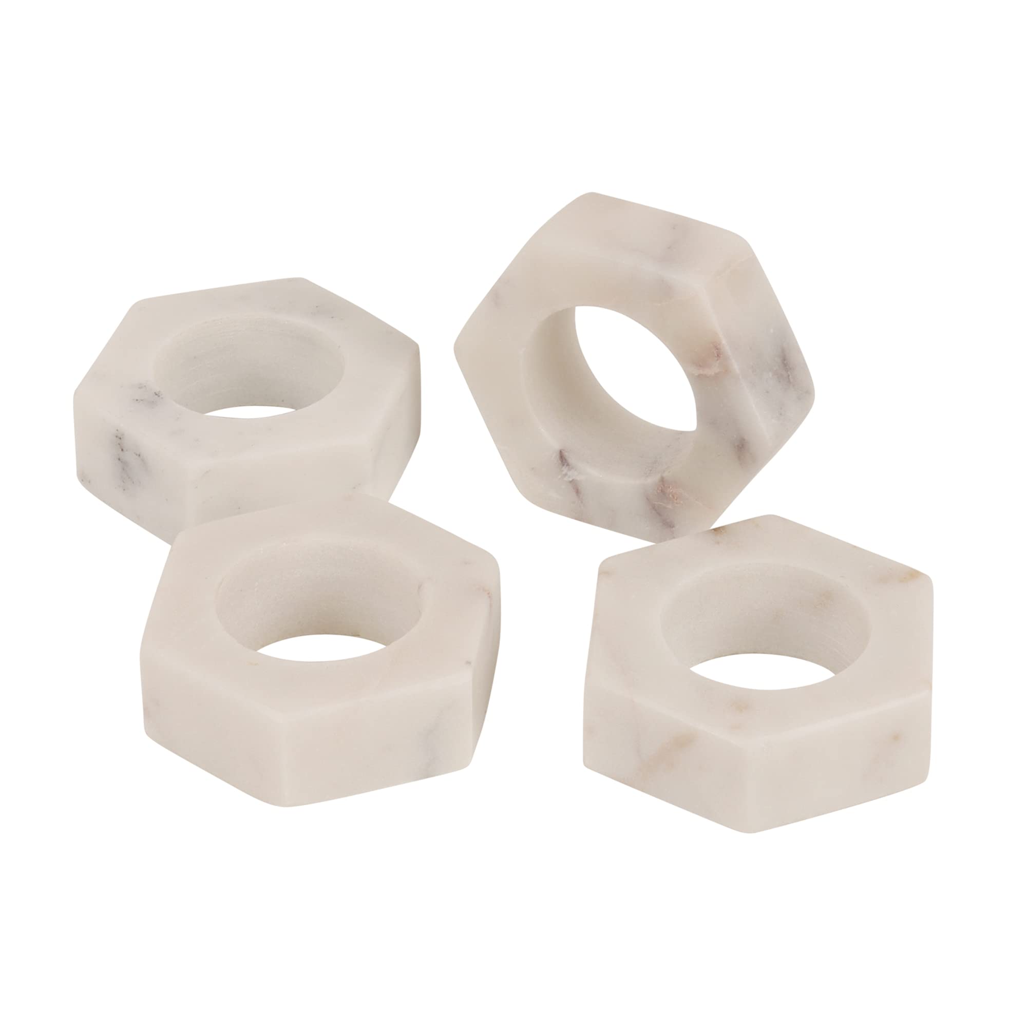 Godinger Silver Art Agate Napkin Rings - Natural, Set of 4