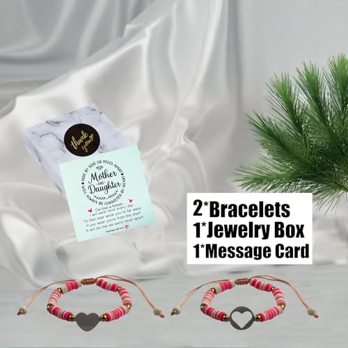 Image of KIDZVEFUN Mother Daughter Bracelets, Matching Bracelets for Mommy Daughter Son Friend Ship Christmas Day Presents Touch Permanent Gift Mother's Day
