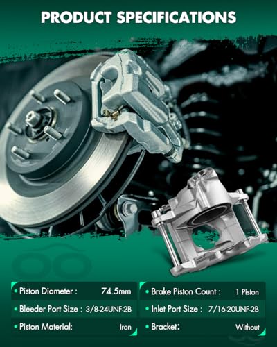 Image of SCITOO Front Right Brake Caliper Without Bracket 184035 Compatible For Buick For Electra 1971-1976,For Buick For Estate Wagon 1971-1976,For LeSabre 1971-1976,For Riviera 1971-1976