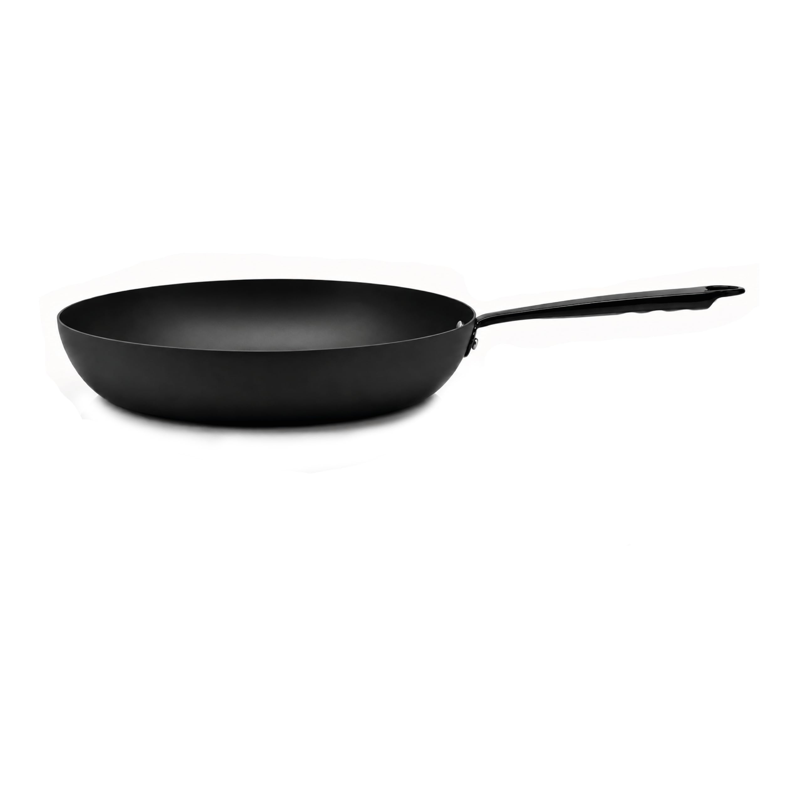 Pentole Agnelli Padella in Ferro Nitrurato, Serie Ferro/Iron 1907, Manico Inox PVD Nero, adatta a induzione e tutti i piani cottura (28 cm)
