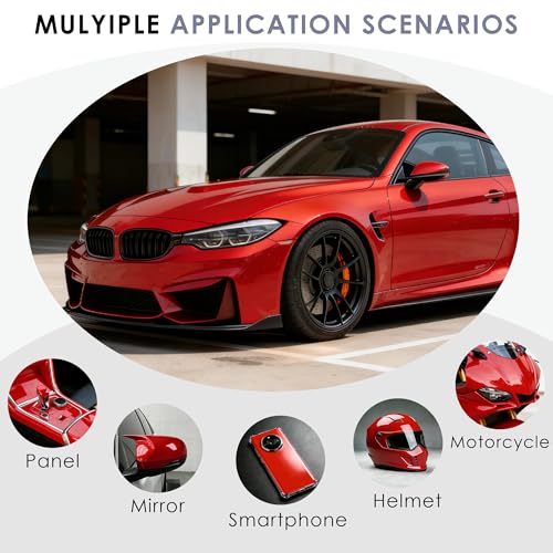 Image of 3ft x 5ft Gloss Red Car Vinyl Wrap, Car Wrap Vinyl Roll for Cars Body Protection, Scratch Resistance with Air Release Technology (Gloss Red)