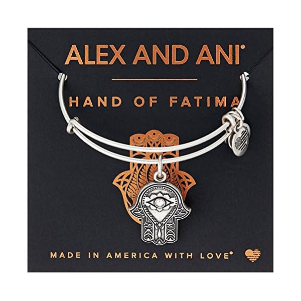 Alex-and-ANI-Hand-of-Fatima-III-Bangle-Bracelet-Expandable Alex and Ani Hand of Fatima III Bangle Bracelet, Rafaelian Silver, Expandable