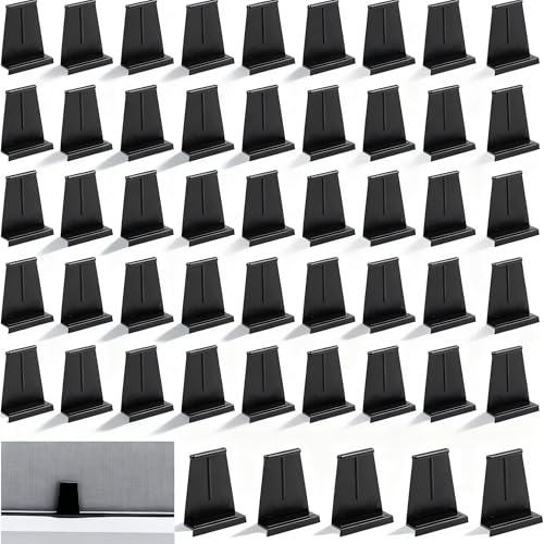MP5566 Screen Lift Tabs, 50 Pack Black Plastic Injection Molded, 1/4 Inch Spline Channel Universal Window Screen Pull Tabs for Aluminum/PVC Frames, Patio Screen Doors & Screen Repair Replacement
