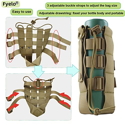 Fyelo Tactical Water Bottle Pouch, Molle Water Bottle Holder, Black/Brown/Green Water Bottle Bag For Outdoor Sports thumb #5