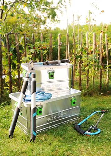 ALUTEC Aluminiumbox Starbox 140 (Inhalt 140 l, Außenmaße (LxBxH) 900 x 480 x 380 mm, staub-/spritzwassergeschützt, inkl. Fanbänder, Werkzeugbox, Aufbewahrungskiste, Gewicht 5,8 kg) 26140