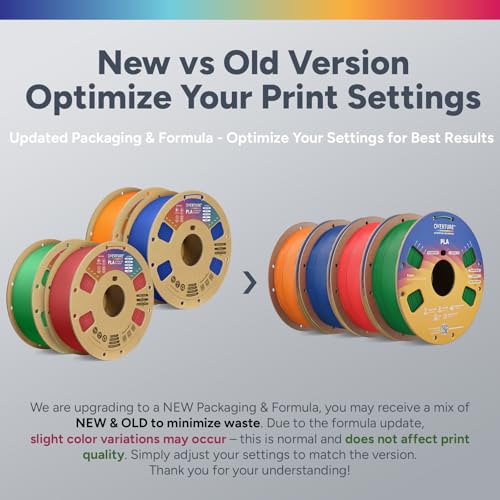Image of OVERTURE 4KG Bundle High Speed PLA Filament 1.75mm, Neatly Wound 3D Printer Filament 4 Pack 1kg Spool (2.2lbs) Rapid PLA, Fit Most FDM 3D Printers (Green+Blue+Red+Orange)