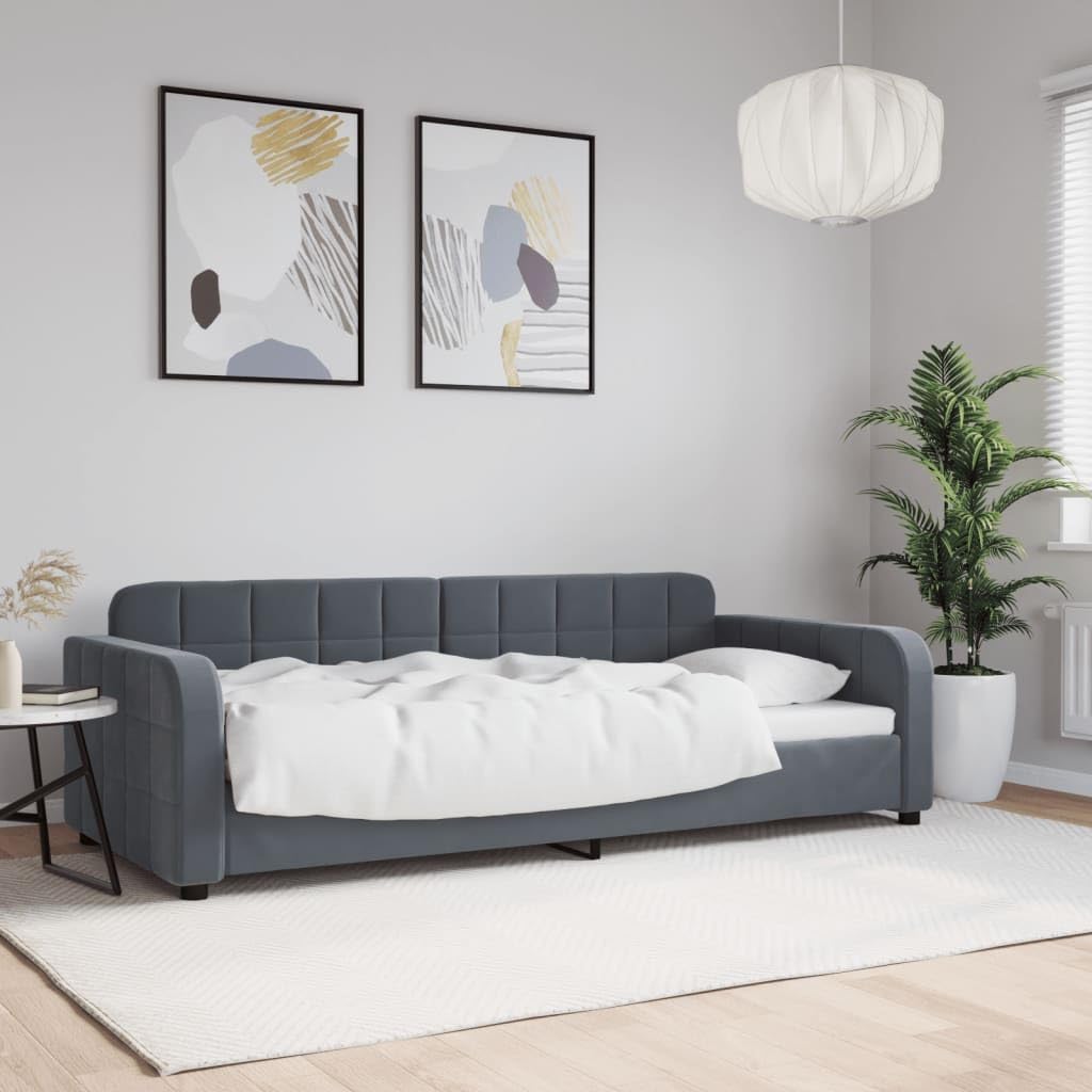 vidaXL Slaapbank met onderschuifbed zonder matras 90x200cm staal zwart, slaapbank, bankbed, bed, bedbank, logeerbed, ledikant, gastenbed, ligbed