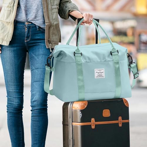 Travel Duffle Bag, Waterproof Sport Tote Gym Bag for Women Men 2025, Overnight Weekender Carry with Wet Pocket2