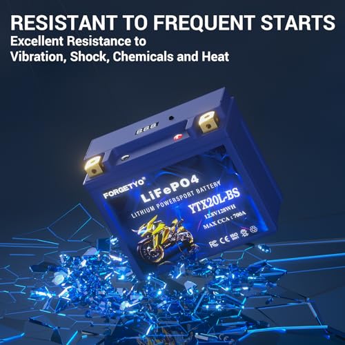 Image of Lithium YTX20L-BS, 700A LiFePO4 Motorcycle Battery, 12V 10AH ATV, UTV, Jet Ski, 4 Wheeler, Snowmobile, Personal Watercraft, Seadoo, Polaris, Tractor,Generator and Riding Lawn Mower Battery