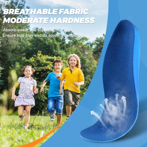 Image of Bacophy Kids Arch Support Insoles Orthotic Cushioning Inserts Deep Heel Cup