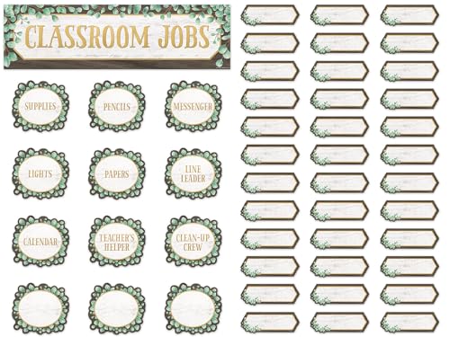 Image of Teacher Created Resources Eucalyptus Classroom Jobs Mini Bulletin Board (TCR8453)