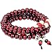 Flongo 6mm Holz Armband Link Handgelenk Halskette Kette Tibetische Buddhist Buddhistischen Rot Weiss Schwarz Sandelholz Kugel Perle Perlen Gebet Buddha Gebet Mala Elastisch Herren,Damen