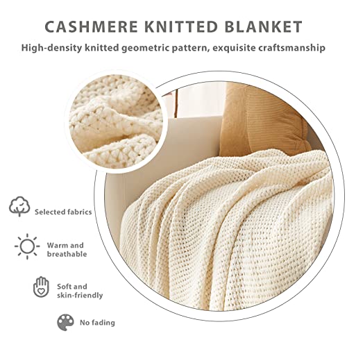 LumiSyne Knitted Throw Blanket With Tassel Breathable Cellular Blanket Nordic Style Soft Cozy Couch Cover Decorative Blanket For Sofa Bed Settee Armchair - Image 3