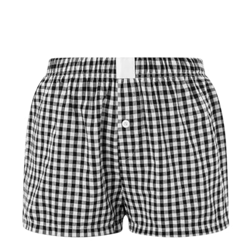 Image of Womens Y2k Plaid Shorts Women Cute Lounge Pajama Sleep Comfy & Casual Gingham PJ Boxer Shorts