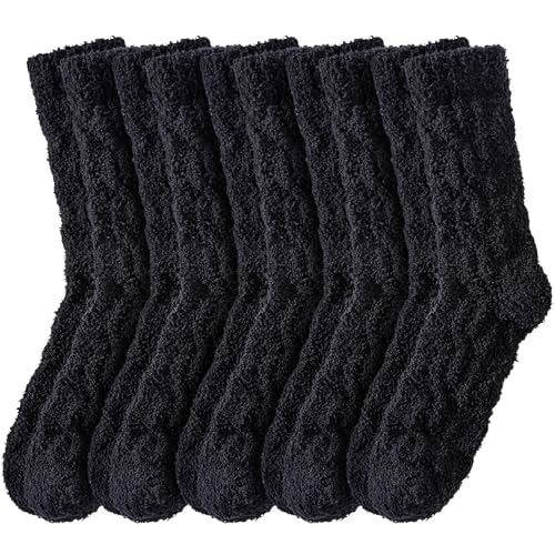 Image of Womens Fuzzy Socks Cozy Fluffy Slipper Soft Winter Warm Home Sleeping Christmas Socks