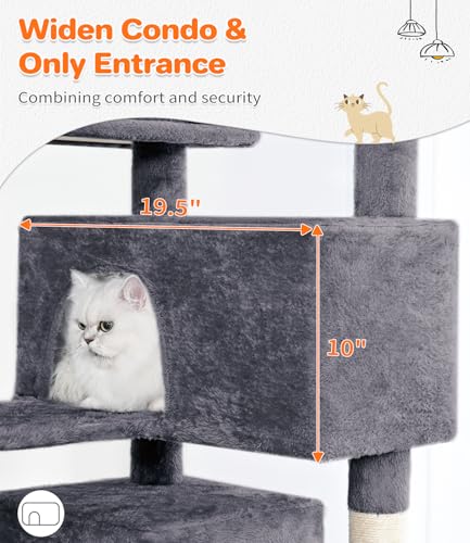 Torre para gatos de 56 pulgadas MADE 4 PETS gris miniatura 5