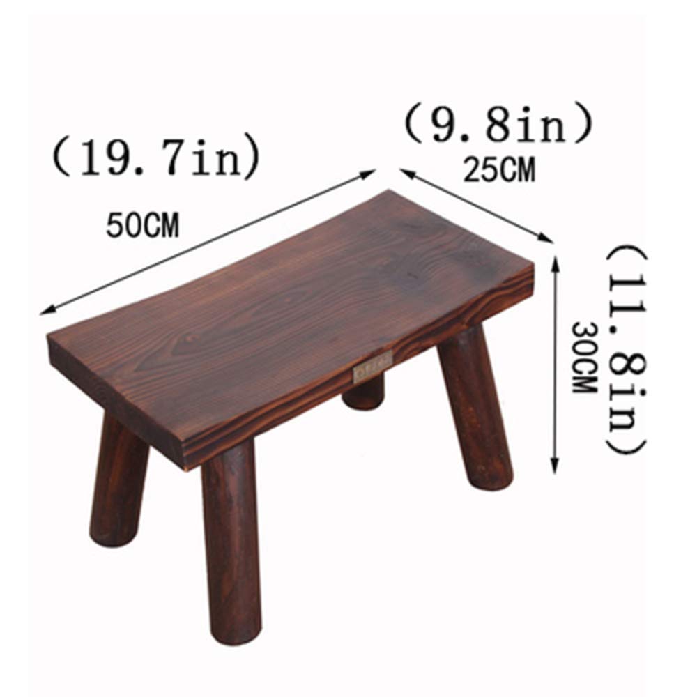 Taboret z litego drewna sosnowego antypoślizgowy stołek do łazienki i salonu, wszechstronny na balkon i do sypialni, kompaktowy rozmiar 44 x 22 x 30 cm i stylowy design