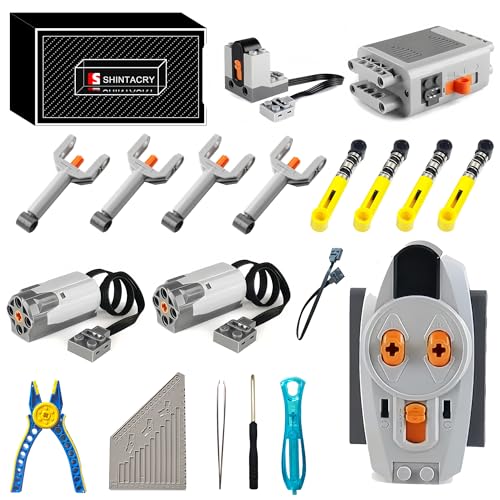 19 Teiliges Technik Power Functions Fernbedienung und Motoren Set Kompatibel mit Lego Technic, M Motor, Batteriekasten, für Liebhaber von Bausteinen, Weihnachten Geschenk