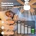 Imagen de VHV - Ventilador de techo con luz, 51 cm