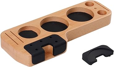 Generic Espresso Tamper Holder Coffee Tamper Stand Acessórios Portafilter Holder Durable Tools Wood Coffee Tamping Station for Cafe, Commercial Use, faia 58mm
