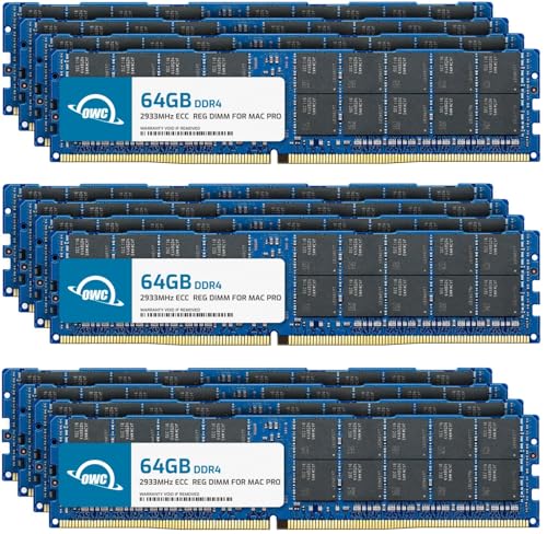 OWC 768GB (12 x 64GB) DDR4 ECC Registered CL21 PC4-23400 2933MHz SDRAM メモリ RAM アップグレードモジュール 2019 Mac Pro 7,1モデル(OWC2933R6M768)対応