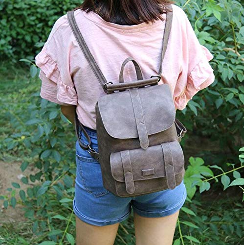 Mochila Bolsa Feminina Vintage Couro Sintético Viagens Escola Fashion (Marrom)