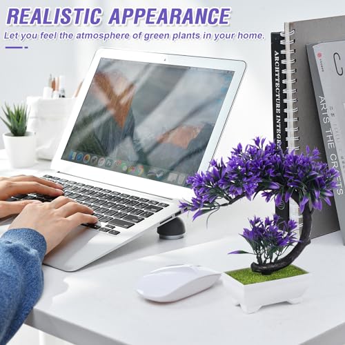 Miniatura 7 de Rierousy Plantas Artificiales En Maceta, Bonsái Artificial, Árbol De Bonsái, Plantas Decorativas Artificiales Adecuadas Para La Decoración De Ventanas, Escritorios, Salas De Estar Y Dormitorios,