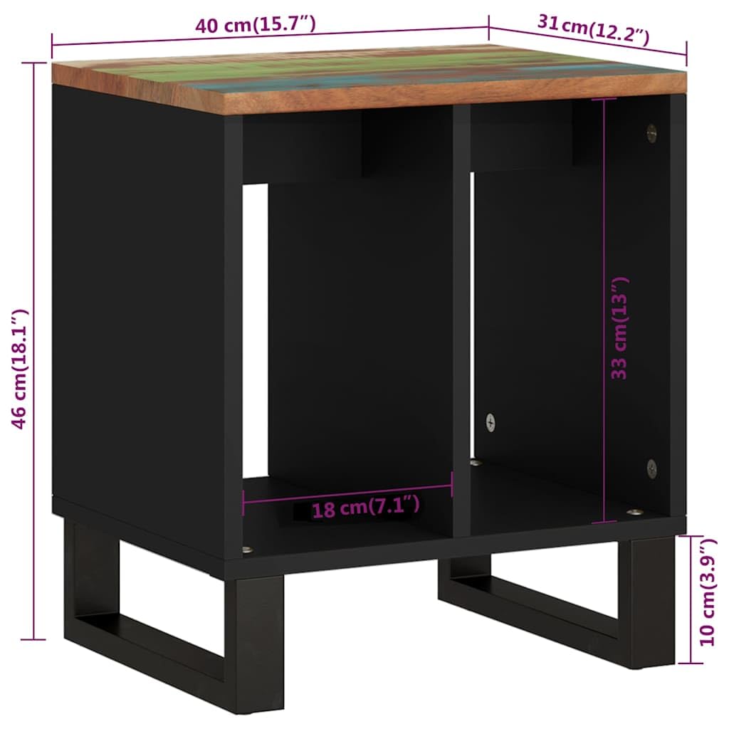 Hothingwell Stolik pomocniczy 40 x 31 x 46 cm drewno regeneracyjne i