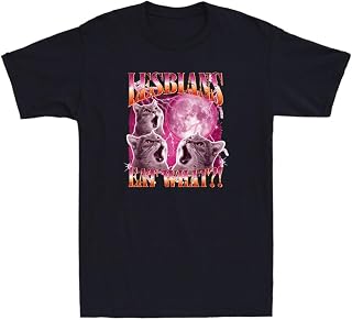 Zivaq Lesbians Eat What?! Funny Cat Gay Pride WLW Queer LGBTQ Quote Vintage T-Shirt Price In India