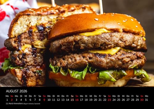Edition Seidel Premium Kalender Fleischeslust 2026 Format DIN A3 Wandkalender Fleisch Lust Steak Wurst Hamburger garantiert vegetarierfrei