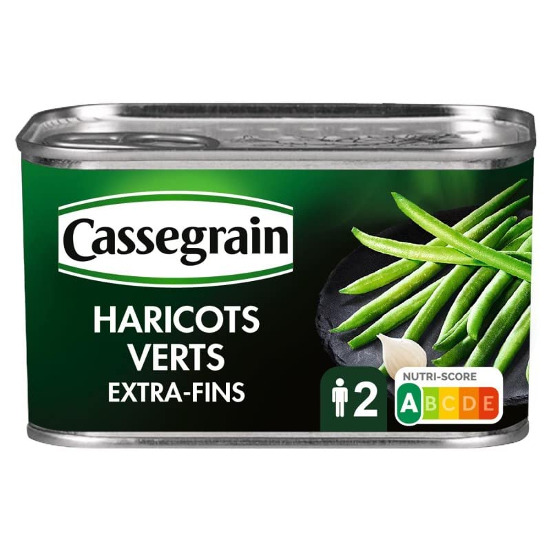 CASSEGRAIN - Haricots Verts Extra Fins Cueillis Et Rangés Main 220G - Lot De 4 - Vendu Par Lot