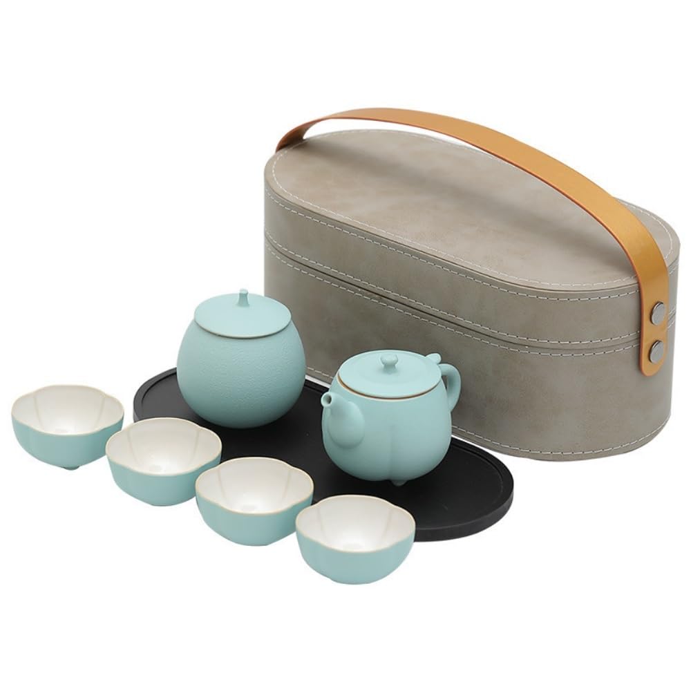 Cukierniczka Ceramiczny pojemnik do przechowywania herbaty Słoik Zamknięty dzbanek Czajniczek z czterema filiżankami Kreatywny zestaw podróżny Przenośny zestaw na prezent na herbatę Puszka na herbatę