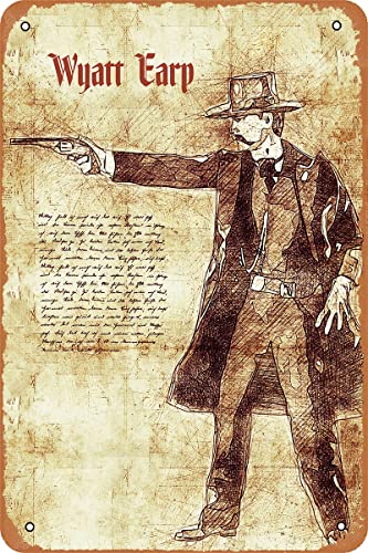 Swrlzvzn Wyatt EARP Poster Metal Tin Sign Vintage Metal Poster for Cafe Bar Pub Home Wall Decor 8x12 inches