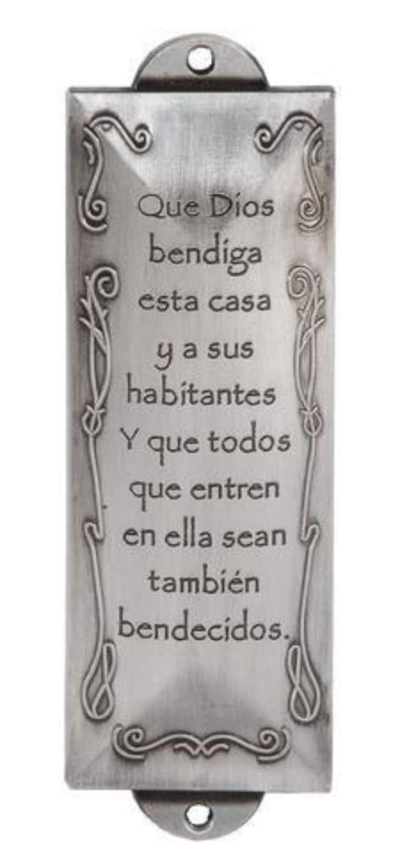 Holy Land Gifts Spanish- Mezuzah-House Blessing (Bendecir el Hogar)-Pewter (#5171)