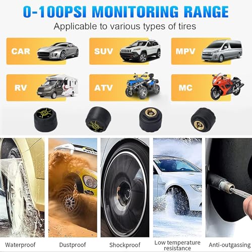 TPMS-Tire-Pressure-Monitor-System-Wireless-Tire-Pressure-Sensor-Real-time-Tire-Pressure-Sensor-Bluetooth-Temperature-Motorcycle-TPMS-for-CarsBikesSupport-iOSAndroid4-External-TPMS-KitUpgraded