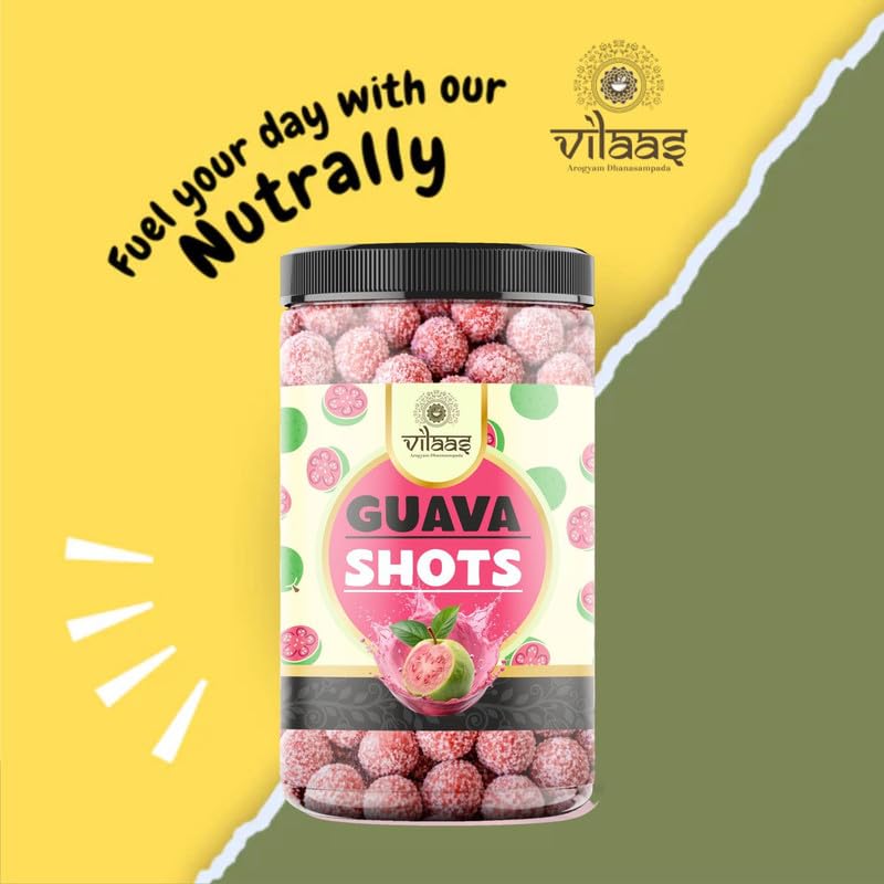 Image of VILAAS Guava Shot Mukhwas Candy Balls 300gm | Sweet & Tangy Guava Flavour Mouth Freshener | Traditional After-Meal Treat | Flavoured Mukhwas Snack