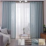 【MATERIAL DE GRAN CALIDAD】Gracias a su tejido flexible, ligero y su diseño y colores sencillos, las cortinas translucidas se pueden utilizar para mejorar la decoración de su hogar, habitaciones, salón comedor, para separar estancias, etc.