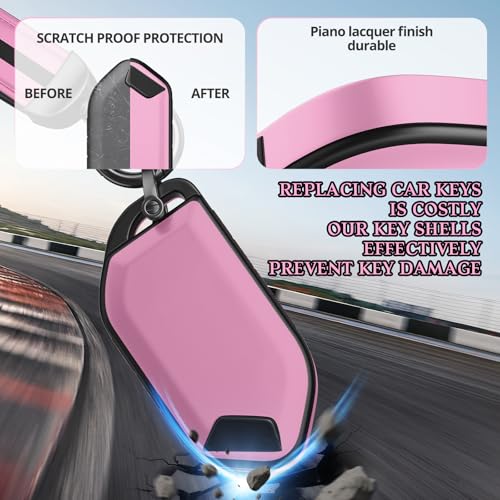 Image of for Kia Key Fob Cover Accessories,Matte TPU Material, with a Cute Leather Keychain,for Telluride,Carnival,K5 gt line，K5，Forte，K4，Sorento, Sportage and Other Models. (Iceberry Powder, Model-1)