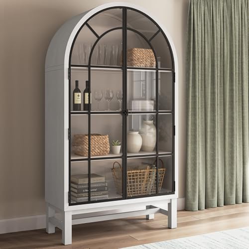 Image of Signature Design by Ashley Basinger Display Cabinet, White Farmhouse