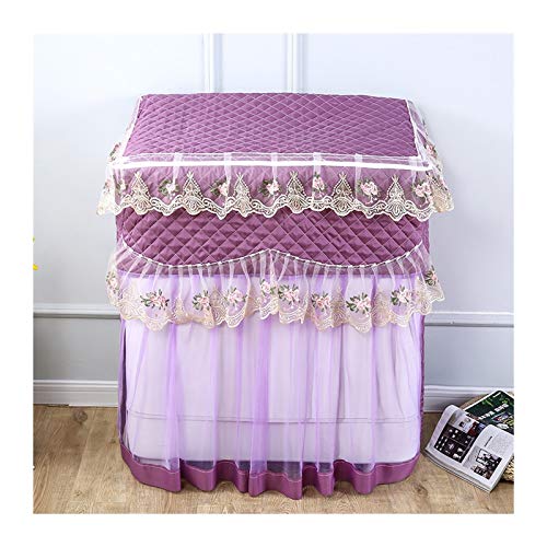 Washing Machine Cover Portable Washing Machine Cover，Lace Fabric Old-Fashioned Double-Tub Washing Machine Cover，Flip Semi-Automatic Washing Machine Cover for Home Appliances (Color : B)