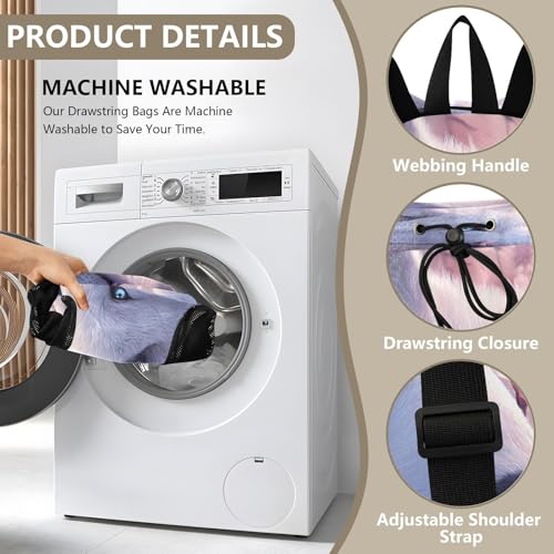 Mesh Gym Swimming Bags for Men & Women, Wolf Tree Flower Cherry Blossoms Large Drawstring Backpack with Dry-Wet Pocket, Lightweight Gym Bag for Sports, Travel, Beach, Workout Gear3