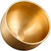 RUNROTOO Conjunto de chá de cerâmica para copo de vinho de latão, conjunto de chá japonês, xícaras de chá de cerâmica, copo de saquê quente japonês, copo de vinho branco, copo de festa, copo de cobre, dourado, vintage, escritório