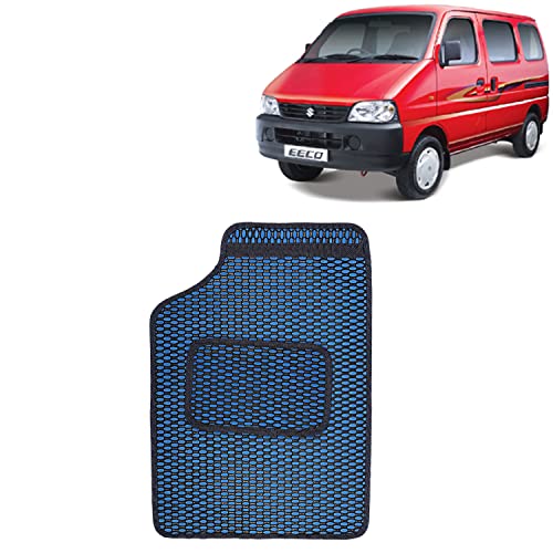 Image of Kingsway Dotted Design Car Floor Foot Mats Universal Fit for Maruti Suzuki Eeco, Model Year : 2010 Onwards, Water and Dustproof, Color Blue, Set of 5 Pieces