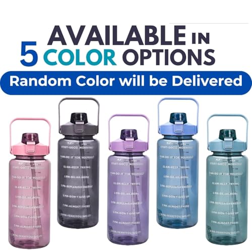 Image of 2+ Litre Motivational Water Bottle with Time Marker & Sipper | Leak Proof BPA Free Water Bottle for Adults | Large Capacity Gym Bottle with Measurement Scale for Fitness & Daily Hydration Pack of 1