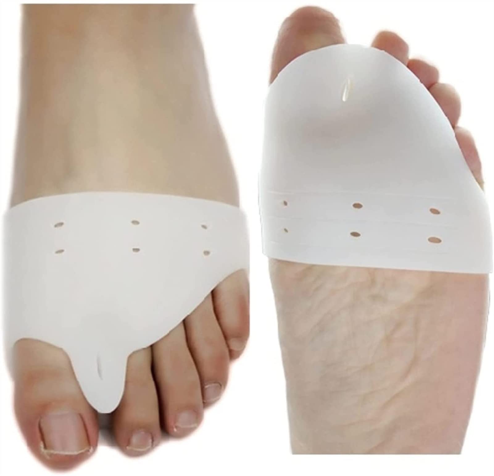 1 paio di cuscinetti per la correzione della punta morbida Correzione del pollice Valgo Cuscinetto dell'avampiede in silicone Ortesi in gel Strumento per la cura del piede con dita separate (B )