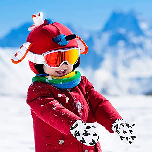 Image of Lined Fleece Toddler Mittens Kids Winter Warm Gloves Child Ski Gloves Waterproof Snow Baby Mitten for Boys Girls, Orange Coral, L (Fits 4-6 Years)
