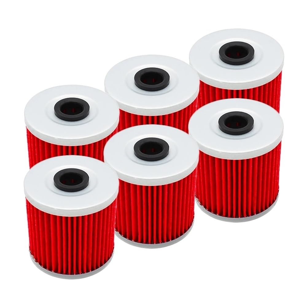 2/4/6 sztuk Cyl Motocykl Filtr oleju pasuje do Kaw KL250 KL600 KL650 Ten 650 KLR250 KLR600 KLR650 Ca KLX650 KLX650R(6pcsyellow)
