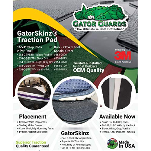 Gator Guards Gatorskinz Grit Finish Step Pads - Multi Surface Application - Uv Resistant - Durable Traction - Diy Installation, Peel And Stick - Four Colors - Made In The Usa #TOP5