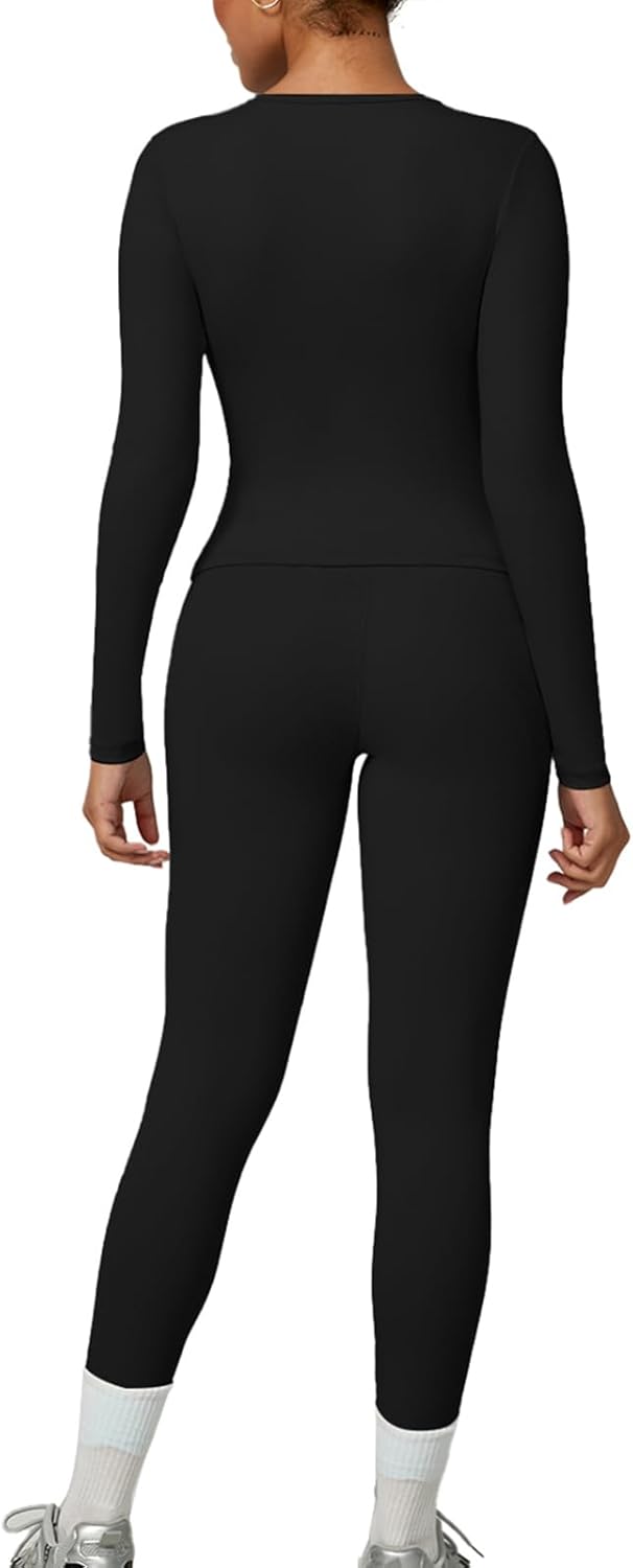 YZMJAFU Women‘s Yoga Sets, 2 pcs Seamless Athletic Pants Set for Women, Stretch Yoga T-Shirt and High Waisted Yoga Leggings - Image 3